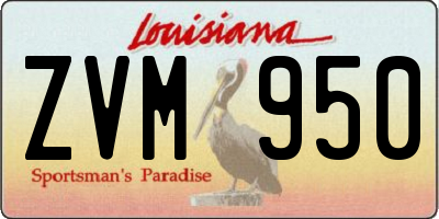 LA license plate ZVM950