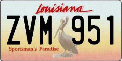 LA license plate ZVM951
