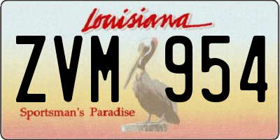 LA license plate ZVM954