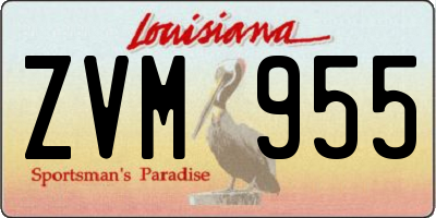 LA license plate ZVM955
