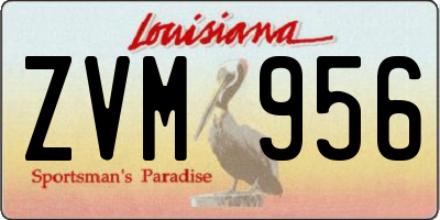 LA license plate ZVM956