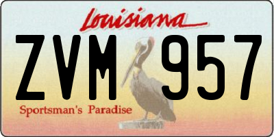 LA license plate ZVM957