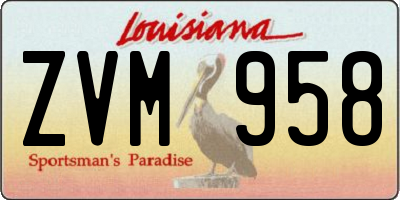 LA license plate ZVM958