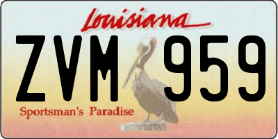 LA license plate ZVM959