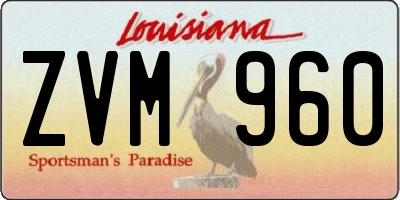 LA license plate ZVM960