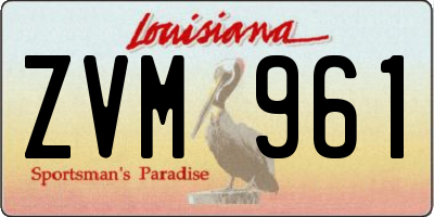 LA license plate ZVM961