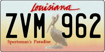 LA license plate ZVM962