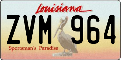 LA license plate ZVM964