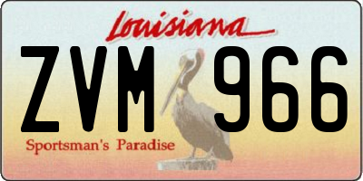 LA license plate ZVM966