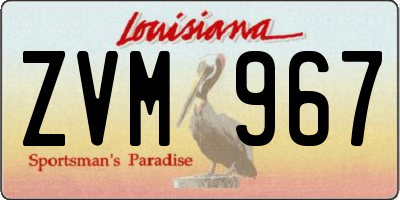 LA license plate ZVM967