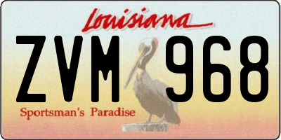 LA license plate ZVM968