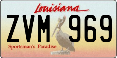 LA license plate ZVM969