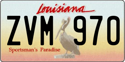 LA license plate ZVM970