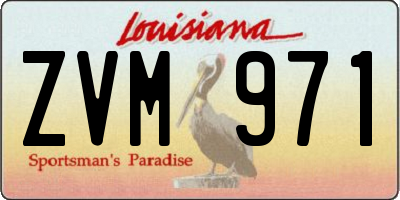 LA license plate ZVM971