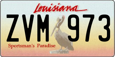 LA license plate ZVM973
