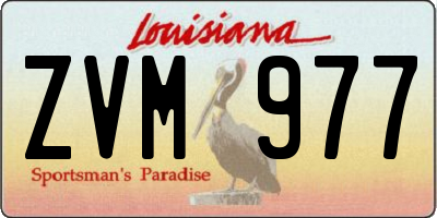 LA license plate ZVM977