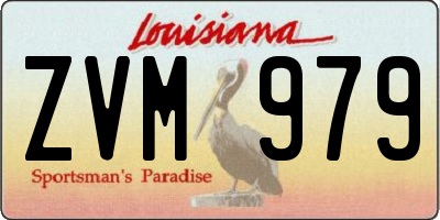 LA license plate ZVM979