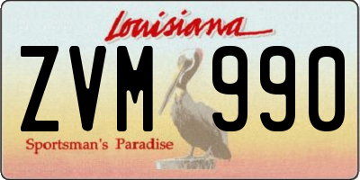 LA license plate ZVM990