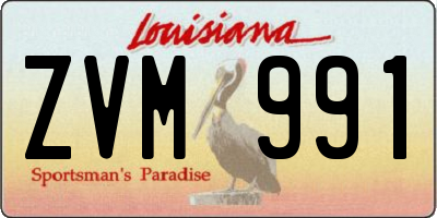 LA license plate ZVM991