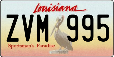 LA license plate ZVM995