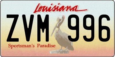 LA license plate ZVM996