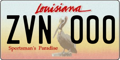LA license plate ZVN000