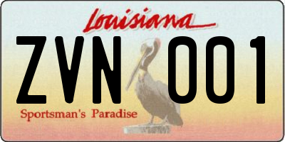 LA license plate ZVN001