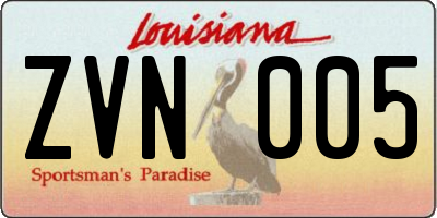 LA license plate ZVN005