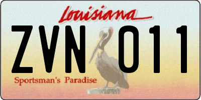 LA license plate ZVN011