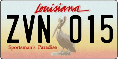 LA license plate ZVN015