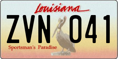 LA license plate ZVN041