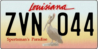 LA license plate ZVN044