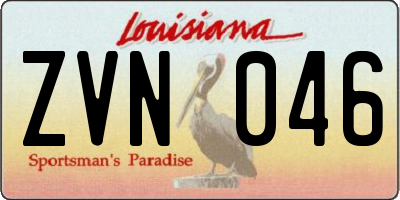 LA license plate ZVN046