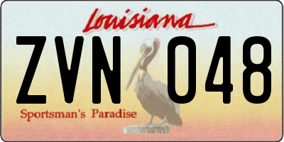 LA license plate ZVN048