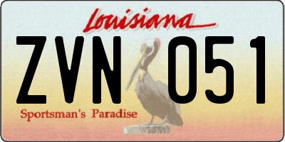 LA license plate ZVN051