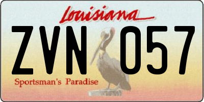 LA license plate ZVN057