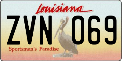 LA license plate ZVN069