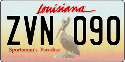 LA license plate ZVN090