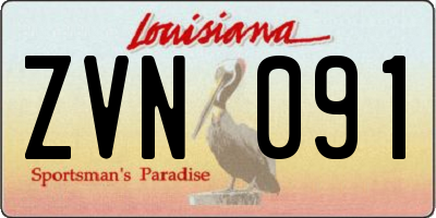 LA license plate ZVN091