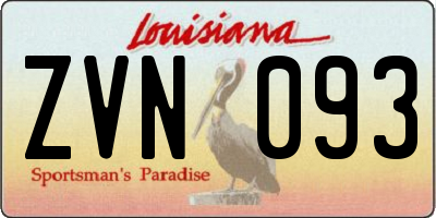 LA license plate ZVN093