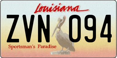 LA license plate ZVN094