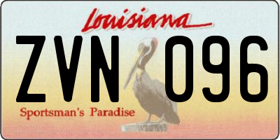 LA license plate ZVN096