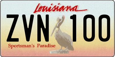 LA license plate ZVN100
