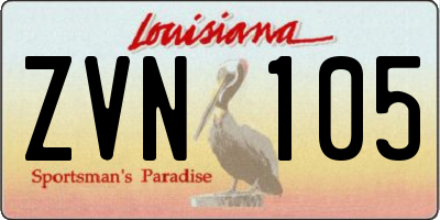 LA license plate ZVN105