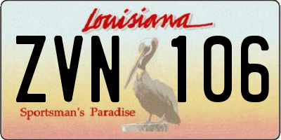 LA license plate ZVN106