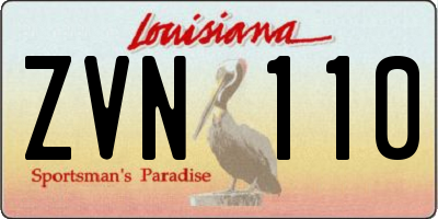 LA license plate ZVN110