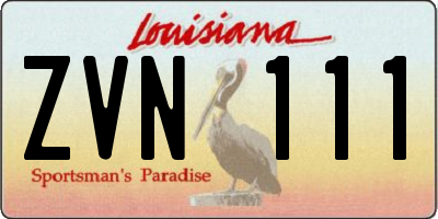 LA license plate ZVN111