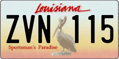 LA license plate ZVN115