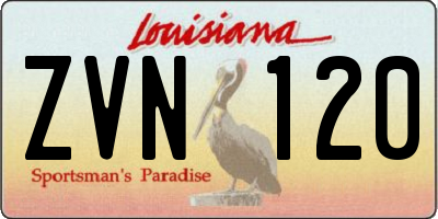 LA license plate ZVN120