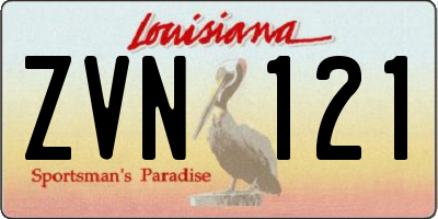 LA license plate ZVN121